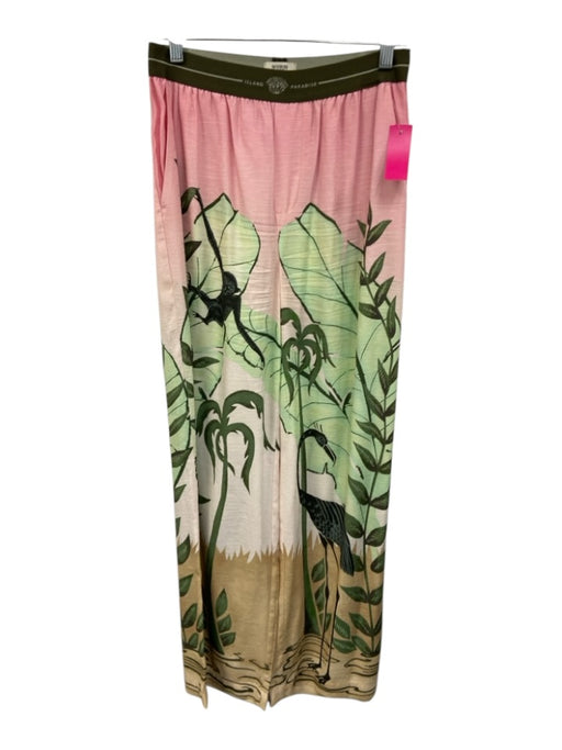 Scotch & Soda Size S Pink, Green & Multi Print Viscose Elastic Waist Pants Pink, Green & Multi Print / S