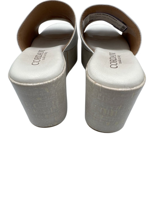 Cordani Shoe Size 37 White Leather Peep Toe Platform cork Sandals White / 37