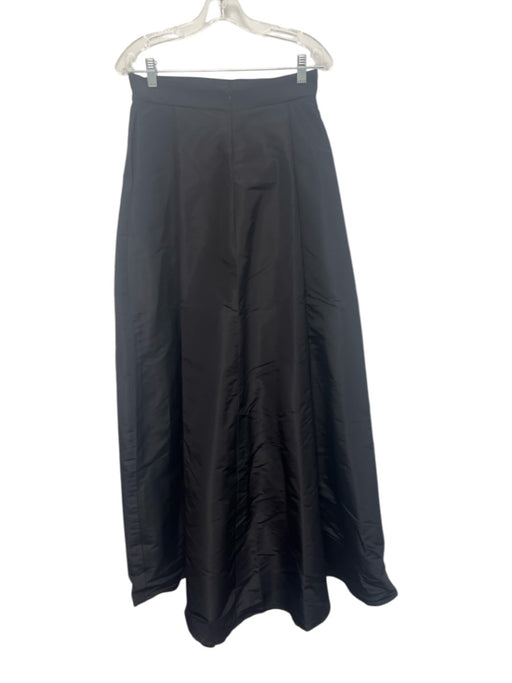 Alexia Maria Size 8 Black Silk Pleats Open Front Skirt Black / 8