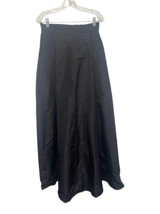 Alexia Maria Size 8 Black Silk Pleats Open Front Skirt Black / 8