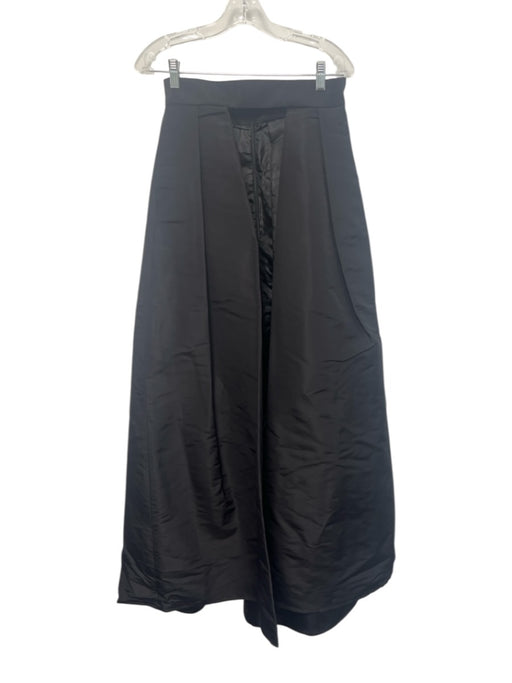 Alexia Maria Size 8 Black Silk Pleats Open Front Skirt Black / 8