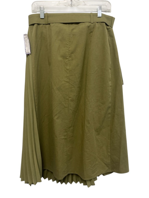Mare Mare x Anthropologie Size L Green Cotton & Viscose Pleats Pockets Skirt Green / L