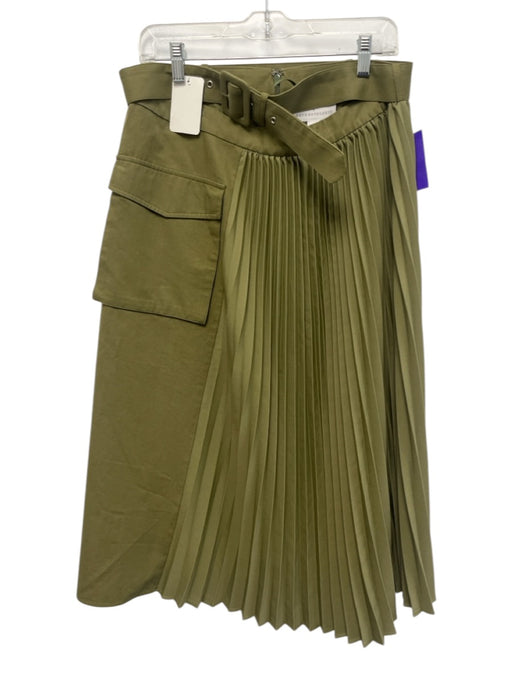 Mare Mare x Anthropologie Size L Green Cotton & Viscose Pleats Pockets Skirt Green / L