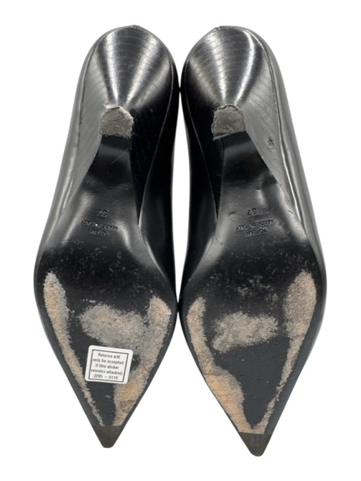 Toteme Shoe Size 37 Black Leather Pointed Toe Slip On Kitten Heel Pumps Black / 37