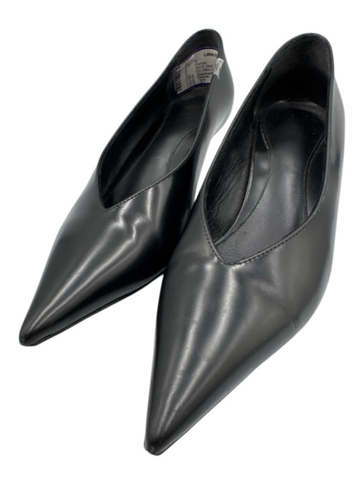 Toteme Shoe Size 37 Black Leather Pointed Toe Slip On Kitten Heel Pumps Black / 37