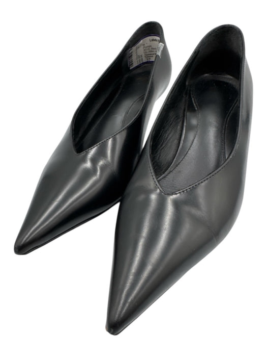 Toteme Shoe Size 37 Black Leather Pointed Toe Slip On Kitten Heel Pumps Black / 37