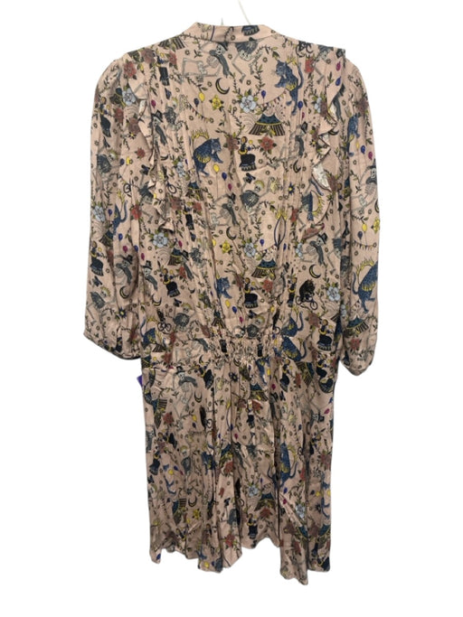 Zadig & Voltaire Size L Pink & Multi Viscose Long Sleeve All Over Print Dress Pink & Multi / L