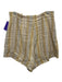 Sancia Size S Beige, Yellow, Blue Rayon Zip Fly High Rise Striped Pockets Shorts Beige, Yellow, Blue / S