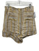 Sancia Size S Beige, Yellow, Blue Rayon Zip Fly High Rise Striped Pockets Shorts Beige, Yellow, Blue / S