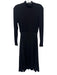 Alice + Olivia Size 6 Black Viscose Long Sleeve Mock Neck Midi Dress Black / 6