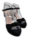 Stuart Weitzman Shoe Size 7 Black Leather Suede Open Toe Block Heel Pumps Black / 7