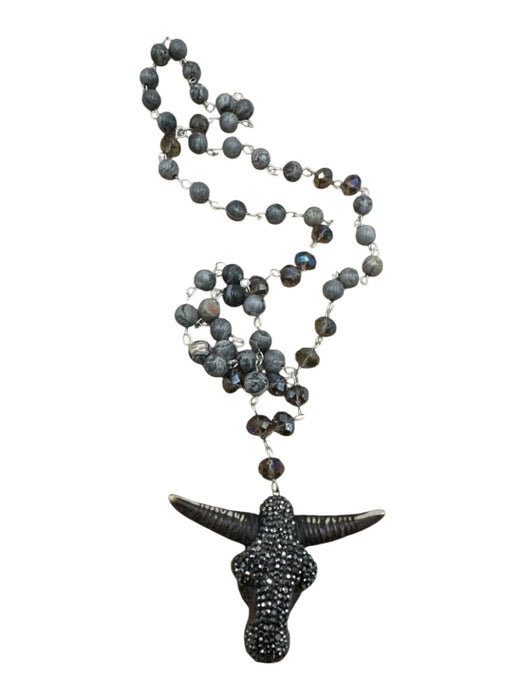 No Brand Silver & Multi Stones Crystal Bull Rhinestones Necklace Silver & Multi