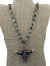 No Brand Silver & Multi Stones Crystal Bull Rhinestones Necklace Silver & Multi