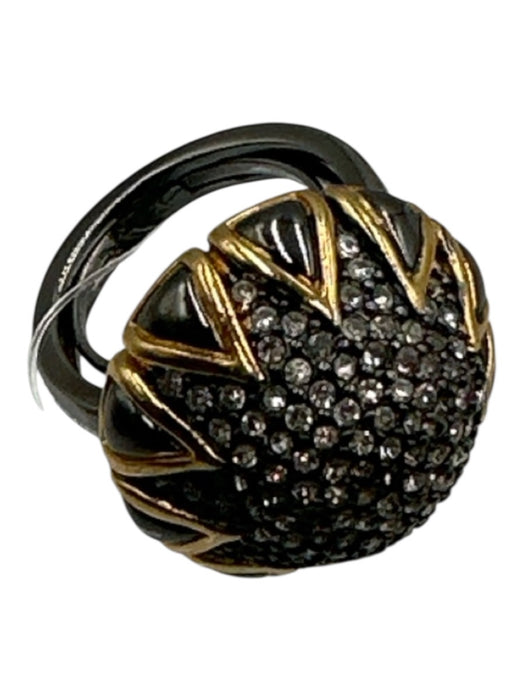 Stella & Dot Silver & Gold Metal Rhinestones Metal Shine Ring Silver & Gold