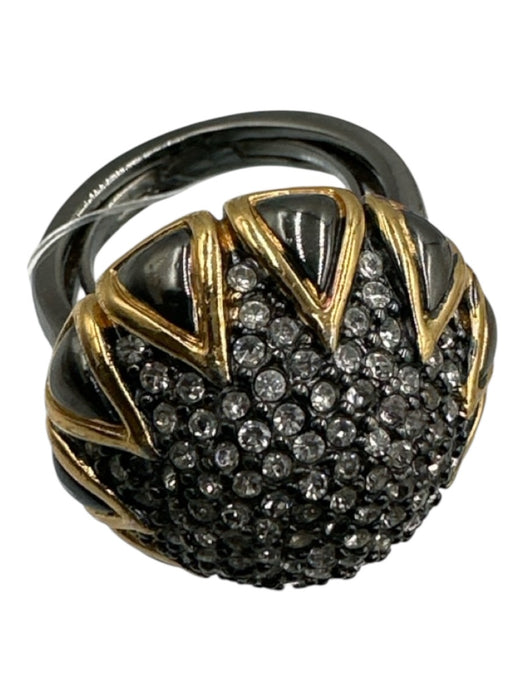 Stella & Dot Silver & Gold Metal Rhinestones Metal Shine Ring Silver & Gold