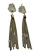 No Brand Gold Stone & Metal Hook Dangle Chains Earrings Gold