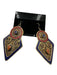 No Brand Gold, Red & Blue Metal Hook Stamped Arrow Earrings Gold, Red & Blue