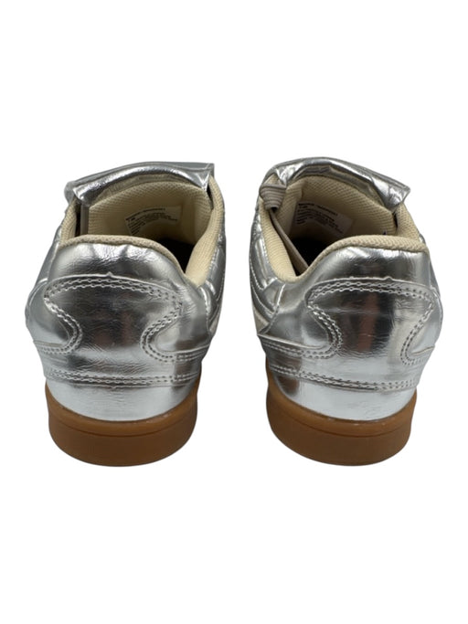 Steve Madden Shoe Size 7 Silver PU Leather Lace Up Quilted Stitched Sneakers Silver / 7