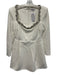 Nadine Merabi Size 8 White Polyester Wide Neck Long Sleeve Rhinestones Dress White / 8