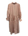 Marielle Size M Blush Pink Cotton Long Sleeve Midi Buttons Pleats Dress Blush Pink / M