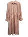 Marielle Size M Blush Pink Cotton Long Sleeve Midi Buttons Pleats Dress Blush Pink / M