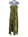 Farm Size M Green & Multi Linen Sleeveless Tropical Tie Detail Dress Green & Multi / M