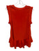 Cinq a Sept Size M Orange Silk Ruffle Cap Sleeve High Low Top Orange / M