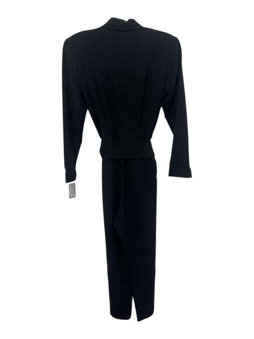 A.L.C. Size 4 Black Polyester Shoulder Pad Pleats Pockets Open Front Jumper Black / 4