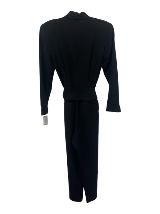 A.L.C. Size 4 Black Polyester Shoulder Pad Pleats Pockets Open Front Jumper Black / 4