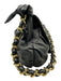 Halston Heritage Black & Gold Leather Studs Magnetic Flap Shoulder Strap Bag Black & Gold / M