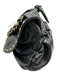 Halston Heritage Black & Gold Leather Studs Magnetic Flap Shoulder Strap Bag Black & Gold / M