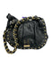 Halston Heritage Black & Gold Leather Studs Magnetic Flap Shoulder Strap Bag Black & Gold / M