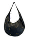 Madewell Black & Gold Leather Shoulder Strap Studs Zip Close Bag Black & Gold / L