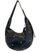 Madewell Black & Gold Leather Shoulder Strap Studs Zip Close Bag Black & Gold / L