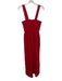 Quince Size S Red Cotton Smocked Bodice Seersucker Sleeveless Wide Leg Jumper Red / S