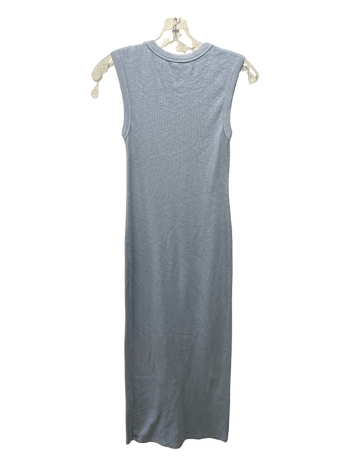 Enza Costa Size S Light Blue Cotton Knit Sleeveless Heathered Dress Light Blue / S