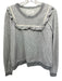 The Great Size 1 Gray Cotton Blend Ruffle Detail Trim Detail Sweatshirt Sweater Gray / 1