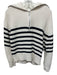 COS Size S Cream & Navy Wool & Cotton Rib Knit 1/4 Zip Horizontal Stripe Sweater Cream & Navy / S
