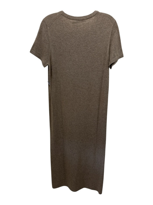 Jenni Kayne Size M Brown Wool Blend Knit Short Sleeve Round Neck Maxi Dress Brown / M