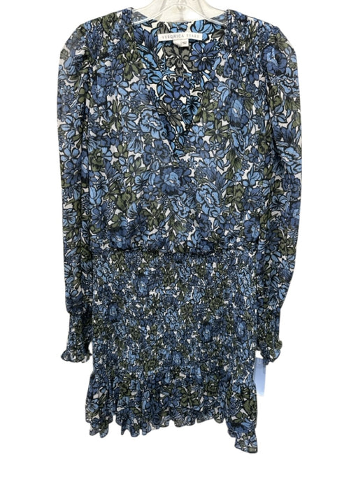 Veronica Beard Size 2 Blue, Light Blue & Green Polyester Blend Long Sleeve Dress Blue, Light Blue & Green / 2