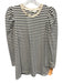 Pomander Place Size Medium Navy Blue & White Cotton Blend Long puff sleeve Top Navy Blue & White / Medium