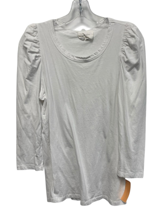 Pomander Place Size Medium White Cotton Blend Long puff sleeve Striped Top White / Medium