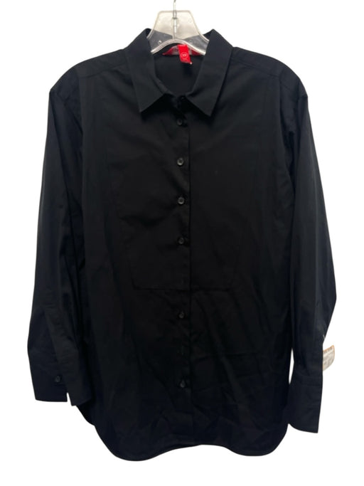 Spanx Size XS Black Cotton Long Sleeve Button Front Top Black / XS