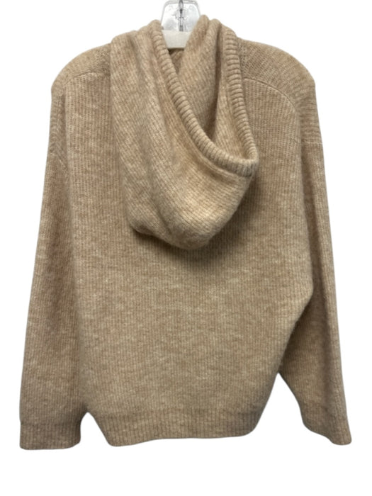 & Other Stories Size XS Tan Beige Polyamide Long Sleeve Knit Hood Ribbed Sweater Tan Beige / XS