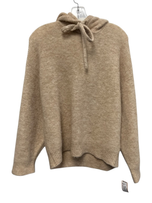 & Other Stories Size XS Tan Beige Polyamide Long Sleeve Knit Hood Ribbed Sweater Tan Beige / XS