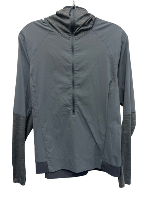 Patagonia Size Small Slate Blue Long Sleeve Half Zip Heathered Hooded Sweater Slate Blue / Small