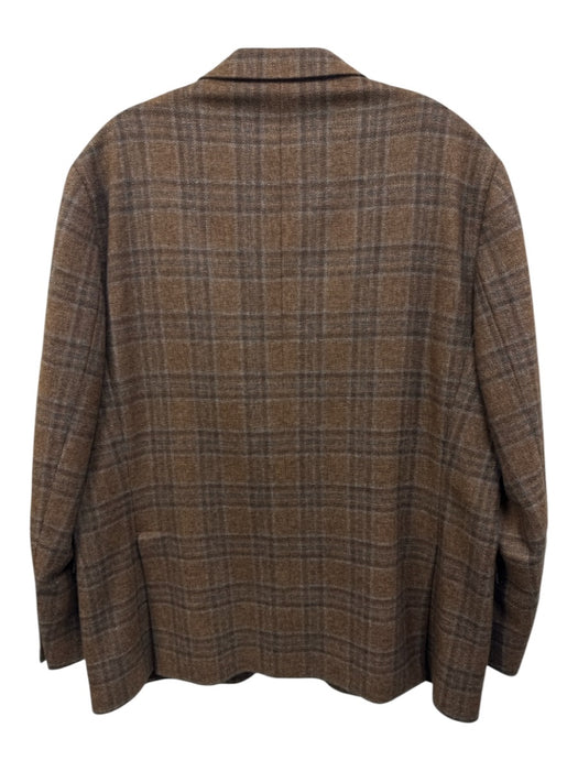 Miller Brothers Brown & Multi Wool Plaid 2 Button Men's Blazer Brown & Multi / 46R