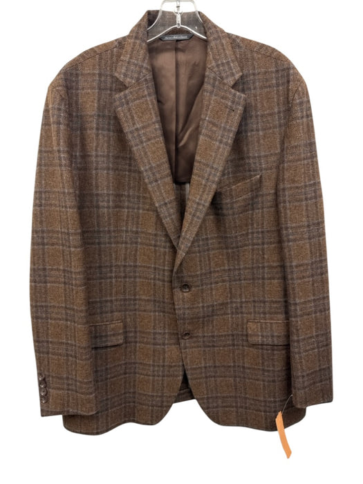 Miller Brothers Brown & Multi Wool Plaid 2 Button Men's Blazer Brown & Multi / 46R