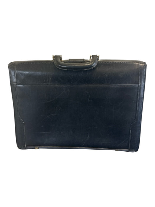 Schlesinger AS IS black & gold Leather Solid Briefcase Men's Bag black & gold