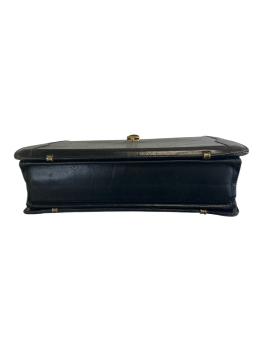 Schlesinger AS IS black & gold Leather Solid Briefcase Men's Bag black & gold